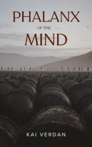 Rows of barrels in misty landscape