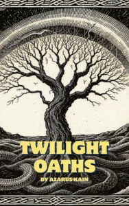 Tree with roots and twilight background